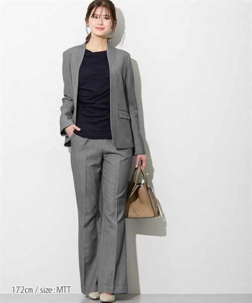 slattgir(スラットジール)の「高身長 カットソードレープトップス(トールサイズ)(Tシャツ/カットソー・レディース・グレイッシュベージュ/グレイッシュブルー/ネイビー・TM/TL/TLL/T3L/T4L/T5L)」の19枚目の写真