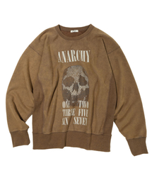 ETCE（イーティーシーイー）の「SKULL FINGER PRINT PIGMENT SWEATSHIRT (BROWN)（スウェット）」