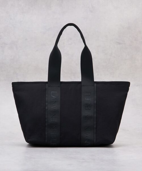 LANVIN en Bleu（ランバンオンブルー）の「ロゴテープワイドトートバッグ（トートバッグ・レディース・ブラック/ベージュ・FREE）」の2枚目の写真