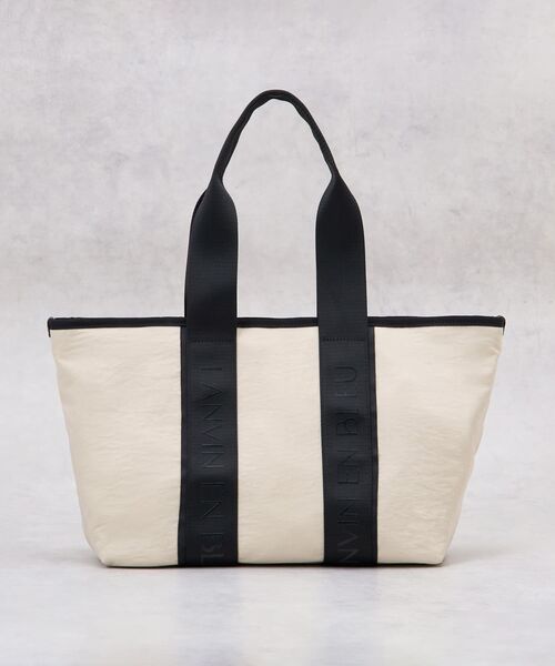 LANVIN en Bleu（ランバンオンブルー）の「ロゴテープワイドトートバッグ（トートバッグ・レディース・ブラック/ベージュ・FREE）」の3枚目の写真