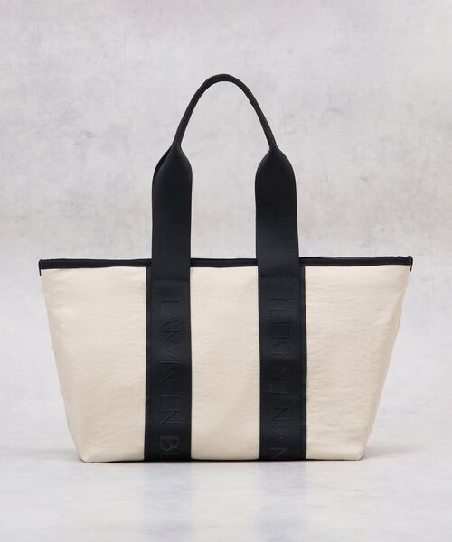LANVIN en Bleu（ランバンオンブルー）の「ロゴテープワイドトートバッグ（トートバッグ・レディース・ブラック/ベージュ・FREE）」の5枚目の写真