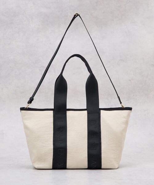 LANVIN en Bleu（ランバンオンブルー）の「ロゴテープワイドトートバッグ（トートバッグ・レディース・ブラック/ベージュ・FREE）」の9枚目の写真
