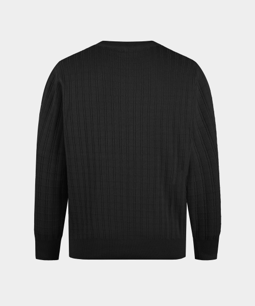 BIRBANTE(ビルバンテ)の「ウォッシャブルコットンスクエアラウンドニット - ブラック(ニット/セーター・メンズ・ブラック・MEDIUM/LARGE/X-LARGE/SMALL)」の3枚目の写真