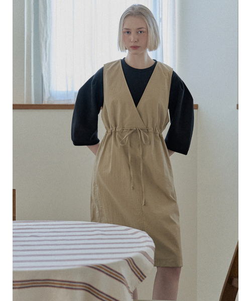 AVANT-G（アバン）の「Waist string sleeveless dress - BEIGE（ワンピース・レディース・その他・FREE）」の3枚目の写真