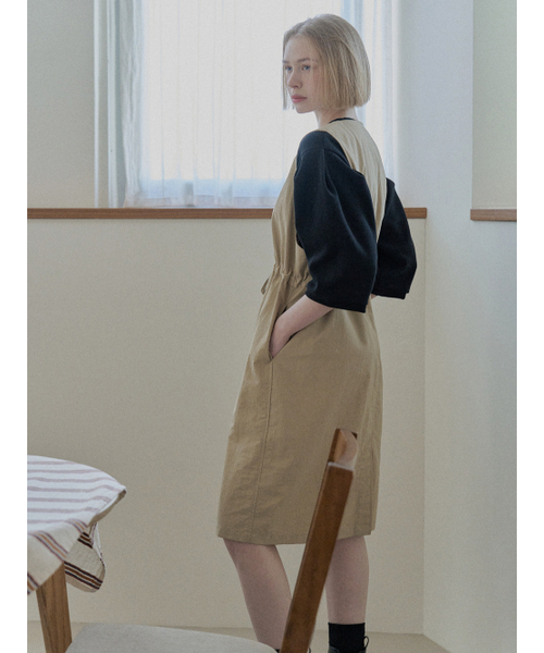 AVANT-G（アバン）の「Waist string sleeveless dress - BEIGE（ワンピース・レディース・その他・FREE）」の4枚目の写真