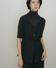 MAKE A TOAST（メイクアトースト）の「Button-up bustier vest dark gray MBEFTO004DG（ベスト）」