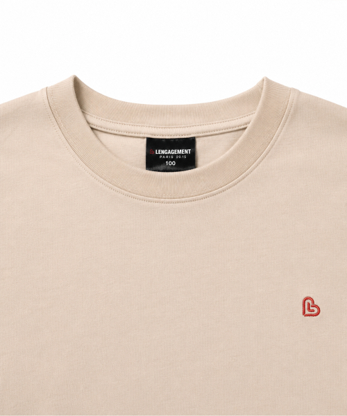 LENGAGEMENT（ランガージュマン）の「スモールハートリラックスフィットモーダル半袖Tシャツ[ベージュ]（Tシャツ/カットソー・レディース・その他・MEDIUM/LARGE/X-LARGE）」の3枚目の写真