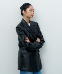 MAKE A TOAST（メイクアトースト）の「Belted Leather Jacket Black MBESJK004BK（ライダースジャケット）」