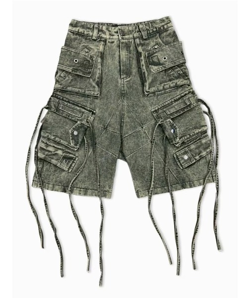 RICH(リッチ)の「【RICH】Cargo Wide Green Washed Short Pants / 【リッチ】ポケットカーゴデニムハーフパンツ(デニムパンツ・メンズ・カーキ・02/01)」の15枚目の写真