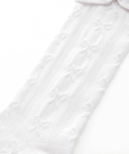 SLAP SLIP(スラップスリップ)の「パールビーズ付き折り返しリボンハイソックス(13~21cm)(ソックス/靴下・キッズ・ネイビー/ホワイト・S/M/XS)」の7枚目の写真