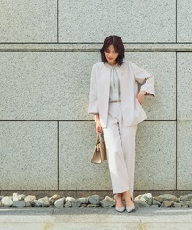 CROSS FUNCTION（クロスファンクション）の「《洗える・シワになりにくい》2点セット 正解 Aラインフレアジャケット&ワイドパンツ　5サイズ展開【CROSS FUNCTION/クロスファンクション】（スーツセット）」