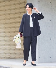 CROSS FUNCTION（クロスファンクション）の「《洗える・シワになりにくい》2点セット 正解 Aラインフレアジャケット&ワイドパンツ　5サイズ展開【CROSS FUNCTION/クロスファンクション】（スーツセット）」