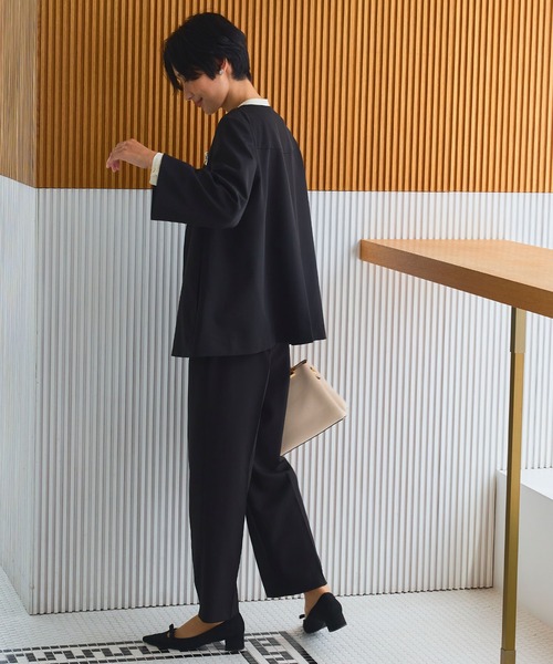 CROSS FUNCTION（クロスファンクション）の「《洗える・シワになりにくい》2点セット 正解 Aラインフレアジャケット&ワイドパンツ　5サイズ展開【CROSS FUNCTION/クロスファンクション】（スーツセット・レディース・ネイビー/ブラック/ライトベージュ・7号/9号/11号/13号/15号）」の19枚目の写真