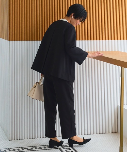 CROSS FUNCTION（クロスファンクション）の「《洗える・シワになりにくい》2点セット 正解 Aラインフレアジャケット&ワイドパンツ　5サイズ展開【CROSS FUNCTION/クロスファンクション】（スーツセット・レディース・ネイビー/ブラック/ライトベージュ・7号/9号/11号/13号/15号）」の20枚目の写真