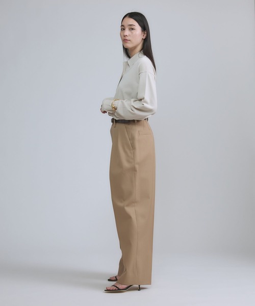 Chaos（カオス）の「Chaos(カオス)/エレルニットシャツカーディガン（カーディガン/ボレロ・レディース・アイボリー/ネイビー・FREE）」の4枚目の写真