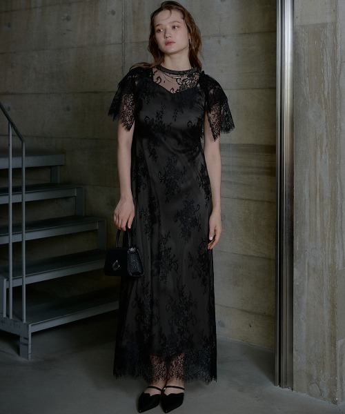 ク★新品タグ付き★ LE’RURE  lace scallop ドレス Lace layered scallop dress（ドレス）｜LE'RURE（リルアー）の