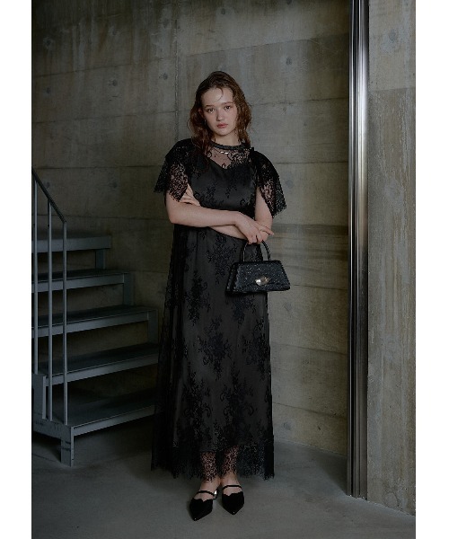 LE'RURE（リルアー）の「Lace layered scallop dress（ドレス・レディース・ベージュ/ライム/ブラック・SMALL/MEDIUM/TALL）」の4枚目の写真