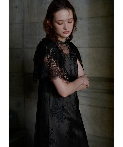 LE'RURE(リルアー)の「Lace layered scallop dress(ドレス・レディース・ベージュ/ライム/ブラック・SMALL/MEDIUM/TALL)」の6枚目の写真