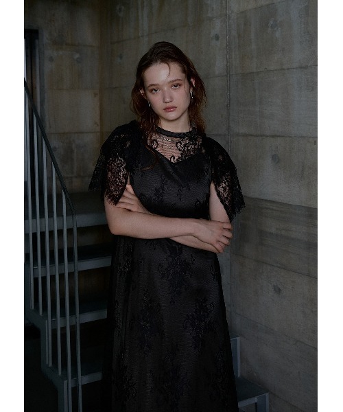 LE'RURE（リルアー）の「Lace layered scallop dress（ドレス・レディース・ベージュ/ライム/ブラック・SMALL/MEDIUM/TALL）」の7枚目の写真