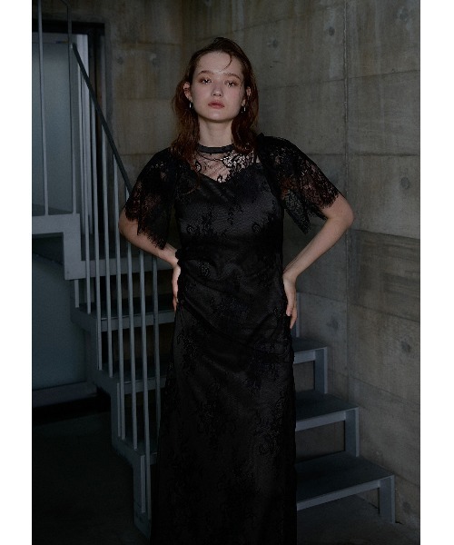 LE'RURE(リルアー)の「Lace layered scallop dress(ドレス・レディース・ベージュ/ライム/ブラック・SMALL/MEDIUM/TALL)」の8枚目の写真