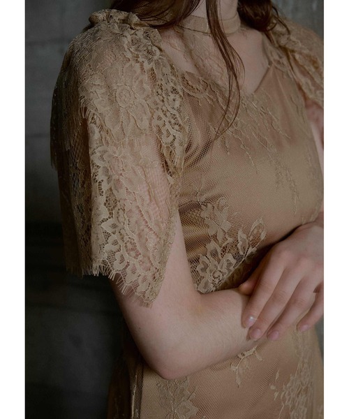 LE'RURE(リルアー)の「Lace layered scallop dress(ドレス・レディース・ベージュ/ライム/ブラック・SMALL/MEDIUM/TALL)」の15枚目の写真