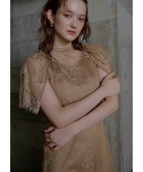 LE'RURE（リルアー）の「Lace layered scallop dress（ドレス・レディース・ベージュ/ライム/ブラック・SMALL/MEDIUM/TALL）」の16枚目の写真