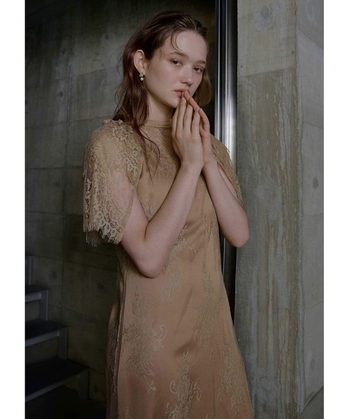 LE'RURE（リルアー）の「Lace layered scallop dress（ドレス・レディース・ベージュ/ライム/ブラック・SMALL/MEDIUM/TALL）」の14枚目の写真