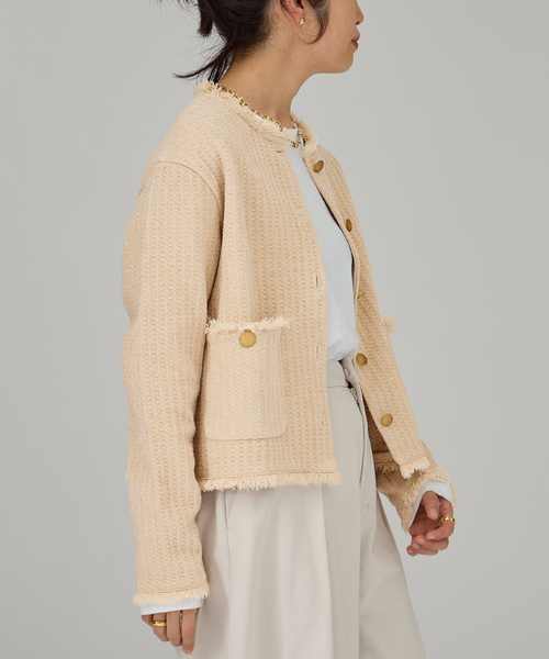 TWEED KNITジャケット カーディガン（カーディガン/ボレロ）｜VERMEIL