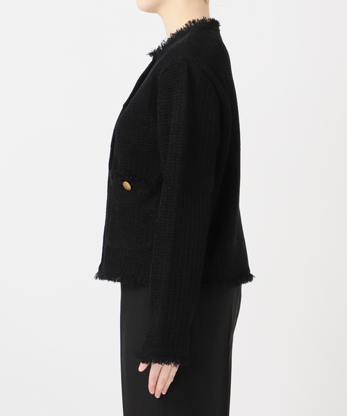 TWEED KNITジャケット カーディガン（カーディガン/ボレロ）｜VERMEIL