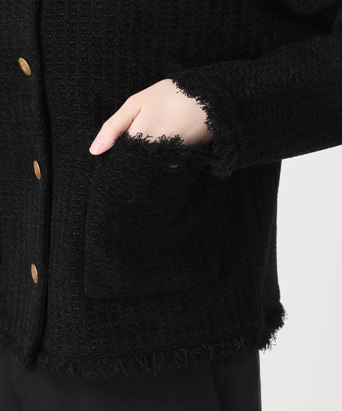 TWEED KNITジャケット カーディガン（カーディガン/ボレロ）｜VERMEIL
