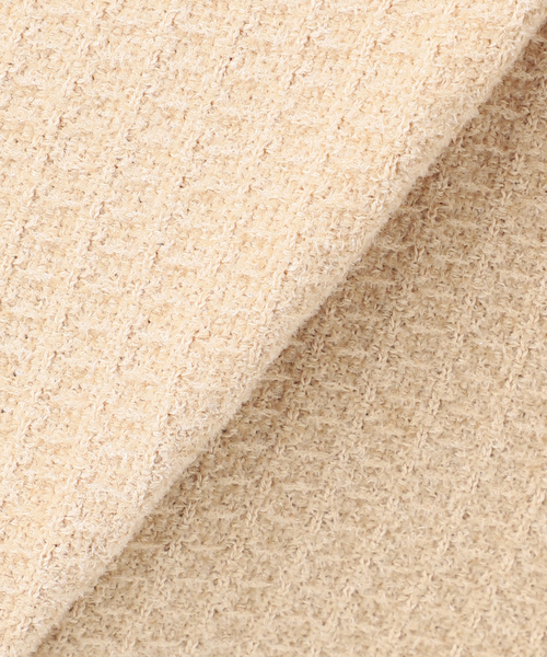VERMEIL par iena(ヴェルメイユパーイエナ)の「TWEED KNITジャケット カーディガン(カーディガン/ボレロ・レディース・ベージュ/ブラック・FREE)」の3枚目の写真
