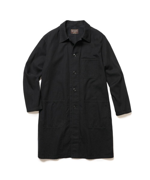MR.OLIVE(ミスターオリーブ)の「RINSE WASH 6oz SUPER LIGHT DENIM / UTILLITY COAT /M261105(ステンカラーコート・メンズ・ブラック/インディゴブルー・MEDIUM/LARGE)」の8枚目の写真