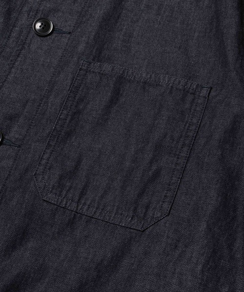 MR.OLIVE(ミスターオリーブ)の「RINSE WASH 6oz SUPER LIGHT DENIM / UTILLITY COAT /M261105(ステンカラーコート・メンズ・ブラック/インディゴブルー・MEDIUM/LARGE)」の10枚目の写真