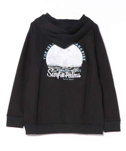 Kahiko(カヒコ)の「【Kahiko】SURF&Palms オレリーMEN'Sフーディー(パーカー・メンズ・ホワイト/ブラック/ネイビー・FREE)」の2枚目の写真