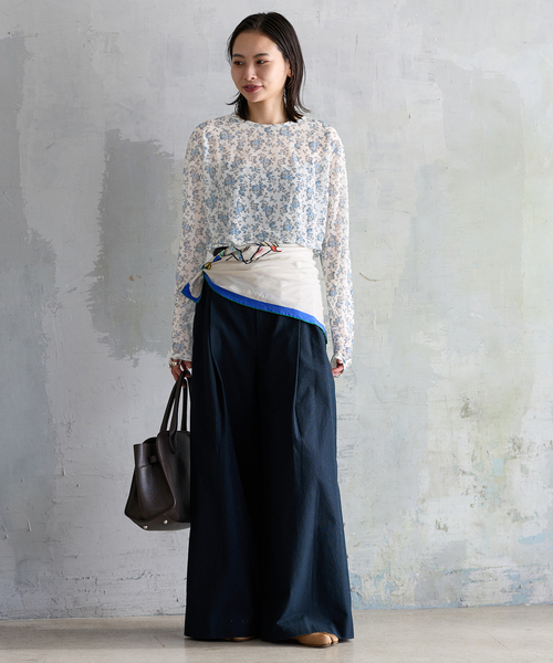 JOURNAL STANDARD（ジャーナルスタンダード）の「シアーフラワーカットソー（Tシャツ/カットソー・レディース・ピンク/ブルー・FREE）」の3枚目の写真