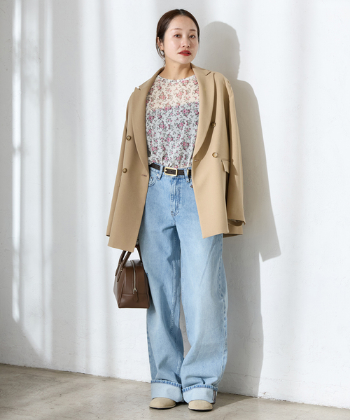 JOURNAL STANDARD（ジャーナルスタンダード）の「シアーフラワーカットソー（Tシャツ/カットソー・レディース・ピンク/ブルー・FREE）」の4枚目の写真