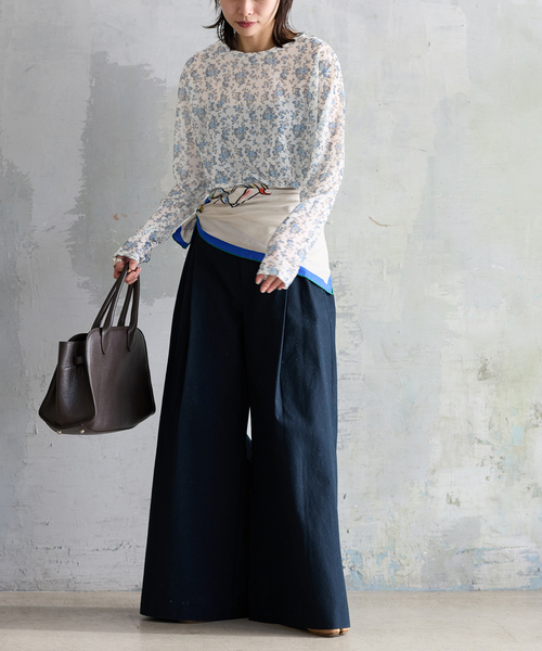 JOURNAL STANDARD（ジャーナルスタンダード）の「シアーフラワーカットソー（Tシャツ/カットソー・レディース・ピンク/ブルー・FREE）」の6枚目の写真