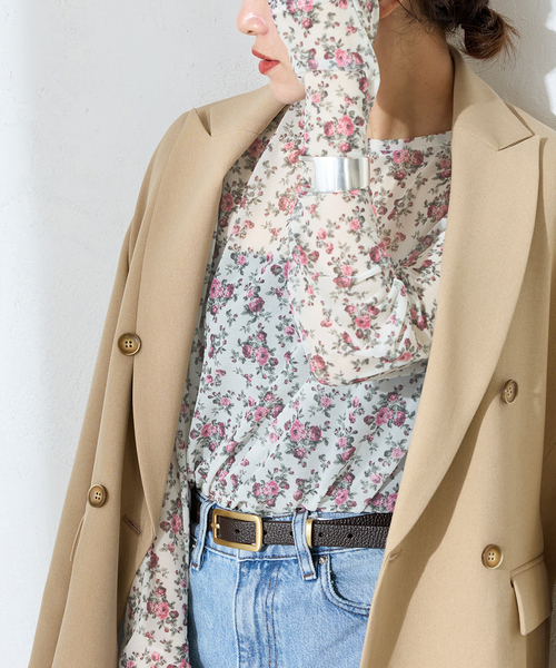 JOURNAL STANDARD（ジャーナルスタンダード）の「シアーフラワーカットソー（Tシャツ/カットソー・レディース・ピンク/ブルー・FREE）」の15枚目の写真