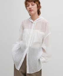 【ZOZO限定】フード付き楊柳シアーオーバーサイズシャツ