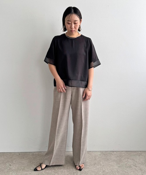 LHELBIE(レルビエ)の「シアーブラウスT(Tシャツ/カットソー・レディース・オフホワイト/ブラウン/ブラック・M)」の21枚目の写真