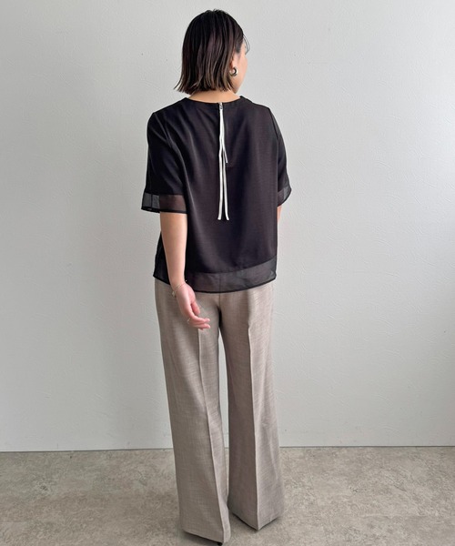 LHELBIE(レルビエ)の「シアーブラウスT(Tシャツ/カットソー・レディース・オフホワイト/ブラウン/ブラック・M)」の20枚目の写真