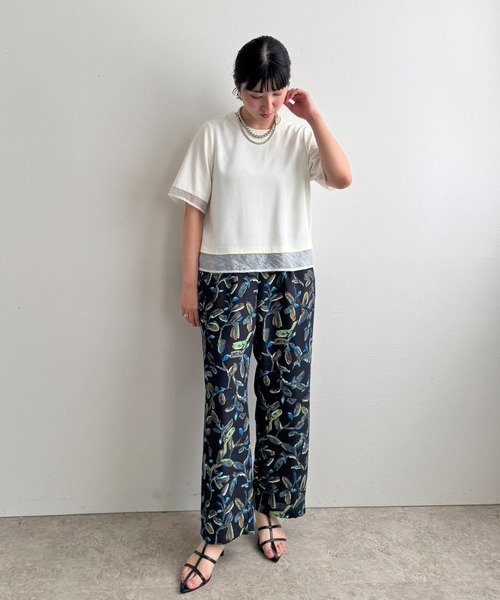 LHELBIE(レルビエ)の「シアーブラウスT(Tシャツ/カットソー・レディース・オフホワイト/ブラウン/ブラック・M)」の18枚目の写真