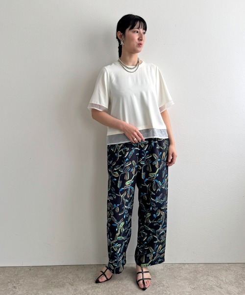 LHELBIE(レルビエ)の「シアーブラウスT(Tシャツ/カットソー・レディース・オフホワイト/ブラウン/ブラック・M)」の16枚目の写真