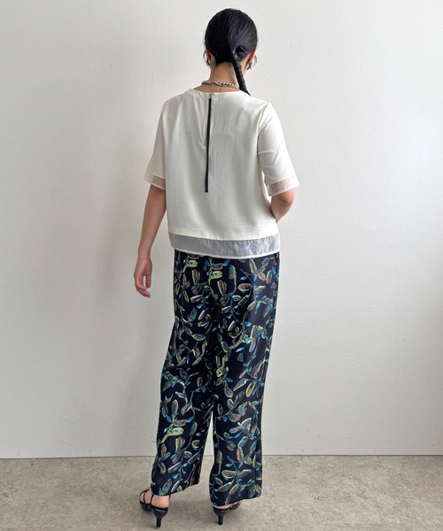 LHELBIE(レルビエ)の「シアーブラウスT(Tシャツ/カットソー・レディース・オフホワイト/ブラウン/ブラック・M)」の17枚目の写真