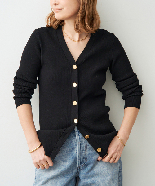 Deuxieme Classe(ドゥーズィエムクラス)の「*DINER RIB Vネックカーディガン(カーディガン/ボレロ・レディース・ダークグリーン/ベージュ/ブラック・FREE)」の8枚目の写真