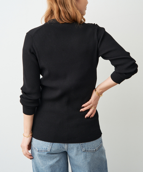 Deuxieme Classe(ドゥーズィエムクラス)の「*DINER RIB Vネックカーディガン(カーディガン/ボレロ・レディース・ダークグリーン/ベージュ/ブラック・FREE)」の10枚目の写真