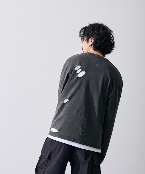 improves(インプローブス)の「フィーチャーロゴ 長袖 グランジ Tシャツ(Tシャツ/カットソー・メンズ・ブラウン/ブラック・X-LARGE/LARGE/MEDIUM/SMALL)」の8枚目の写真