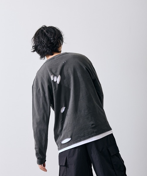improves(インプローブス)の「フィーチャーロゴ 長袖 グランジ Tシャツ(Tシャツ/カットソー・メンズ・ブラウン/ブラック・X-LARGE/LARGE/MEDIUM/SMALL)」の9枚目の写真
