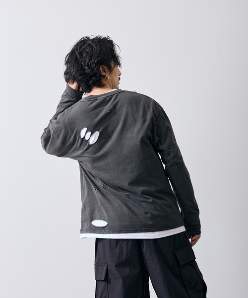 improves(インプローブス)の「フィーチャーロゴ 長袖 グランジ Tシャツ(Tシャツ/カットソー・メンズ・ブラウン/ブラック・X-LARGE/LARGE/MEDIUM/SMALL)」の11枚目の写真