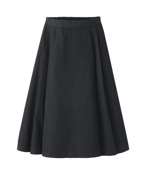 無印良品（ムジルシリョウヒン）の「婦人　高密度ツイル　タックフレアスカート（スカート・レディース・ブラック/ダークネイビー/ベージュ・S/M/L/XL）」の5枚目の写真